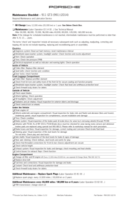 Maintenance Schedule