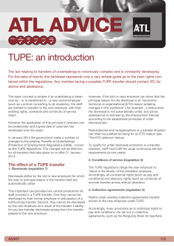 ADV67 TUPE an introduction