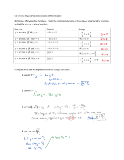 5.6 Inverse Trigonometric Functions: Differentiation