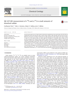 MC-ICP-MS measurement of &delta; 34 S and &Delta; 33 S in