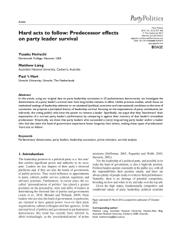 Hard acts to follow: Predecessor effects on party leader survival