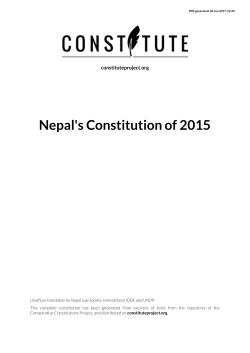 Nepal`s Constitution of 2015