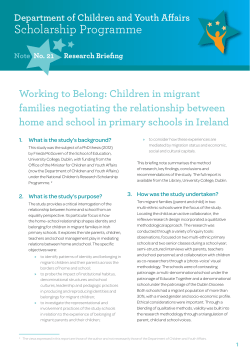 Children in migrant families negotiating the relationship between