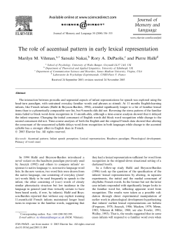 The role of accentual pattern in early lexical