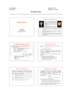 Expressions - Stanford Computer Science