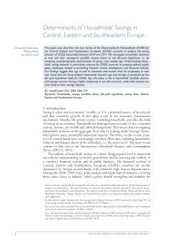Determinants of Households` Savings in Central, Eastern