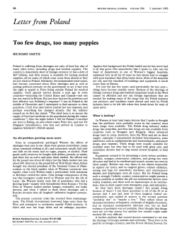 Too few drugs, too many poppies