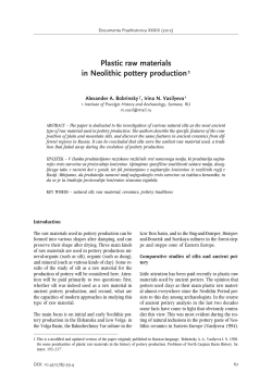 Plastic raw materials in Neolithic pottery production1