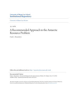 A Recommended Approach to the Antarctic Resource Problem