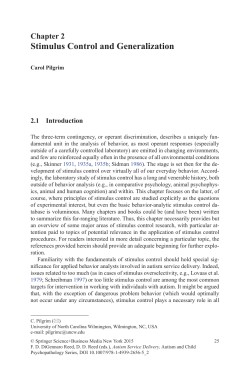 Stimulus Control and Generalization