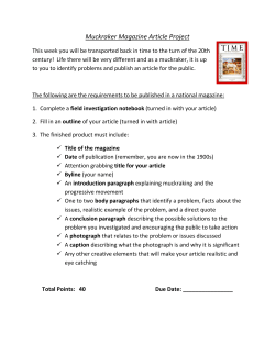 Muckraker Magazine Article Project
