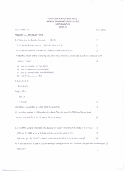 FULL MARKS 70 TIME 2HRS. l.i) Write the Set Builder form of: {2,3,5