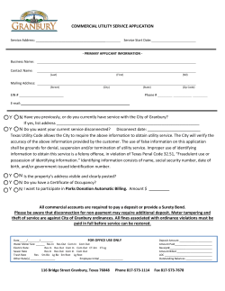 COMMERCIAL UTILITY SERVICE APPLICATION Have you