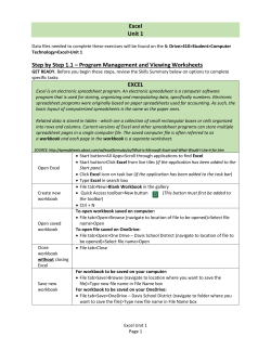 Excel Unit 1 Step by Step 1.1 &ndash; Program Management