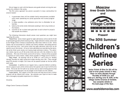 Kid Show Flyer Sum 15.indd - Village Centre Cinemas at Eastside