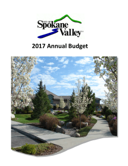 2017 Approved Budget - City of Spokane Valley