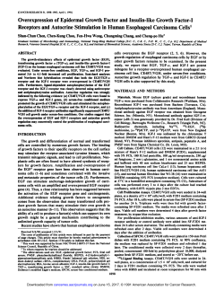 Overexpression of Epidermal Growth Factor and