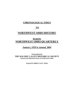 NORTHWEST OHIO HISTORY