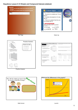 Equations Lesson 6.12 Simple and Compound Interest.notebook