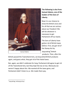 The following is also from Samuel Adams, one of the leaders of the