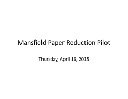 Paper Reduction Case Study, Mansfield, Connecticut