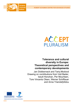 Tolerance and cultural diversity in Europe