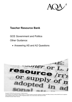A-level Government and Politics Student guide Student guide