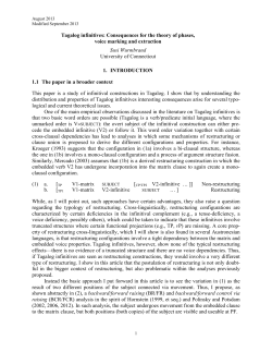 Tagalog infinitives: Consequences for the theory of phases, voice