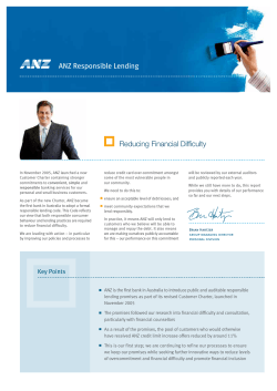 ANZ Responsible Lending Reducing Financial Difficulty