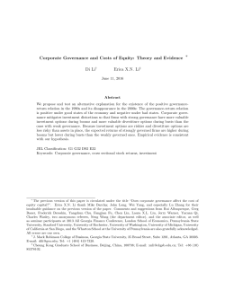 Corporate Governance and Costs of Equity: Theory and Evidence
