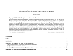 A Review of the Principal Questions in Morals