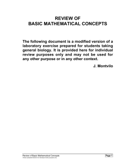 REVIEW OF BASIC MATHEMATICAL CONCEPTS