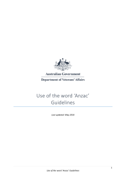 Use of the word `Anzac` Guidelines