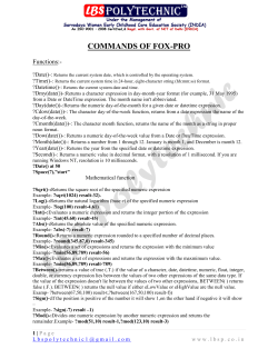 COMMANDS OF FOX-PRO