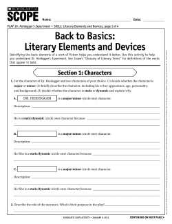 Back to Basics: literary Elements and Devices