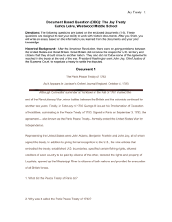 Jay Treaty 1 Document Based Question (DBQ