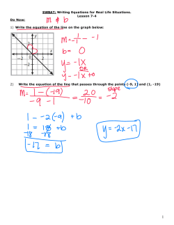 7-4 Real World Linear - White Plains Public Schools