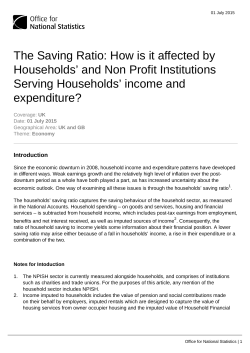 The Saving Ratio: How is it affected by Households` and Non Profit