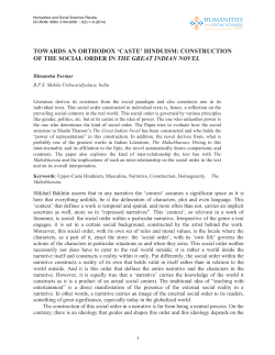 CONSTRUCTION OF THE SOCIAL ORDER IN THE GREAT INDIAN