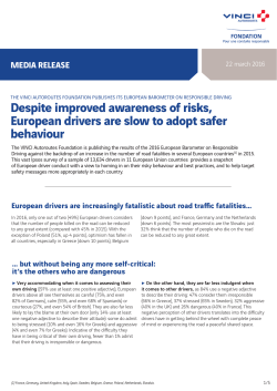 Despite improved awareness of risks, European drivers are slow to