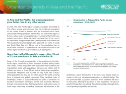 Urbanization trends in Asia and the Pacific