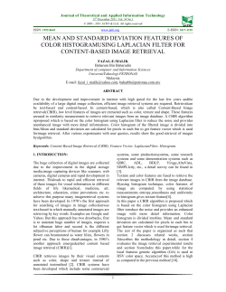 MEAN AND STANDARD DEVIATION FEATURES OF COLOR