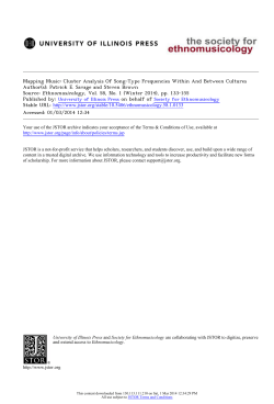 Mapping Music: Cluster Analysis Of Song
