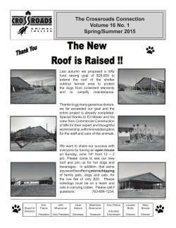 Spring Newsletter 2015 - Crossroads Animal Shelter
