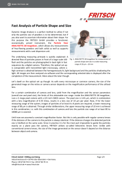 Fast Analysis of Particle Shape and Size