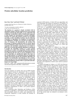 Protein subcellular location prediction