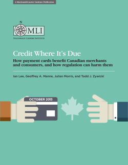 Credit Where It`s Due: How payment cards benefit Canadian