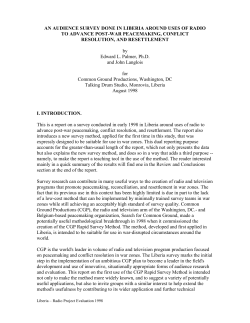 AN AUDIENCE SURVEY DONE IN LIBERIA AROUND USES OF
