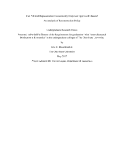 An Analysis of Reconstruction Policy Undergraduate Research