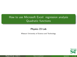 How to use Microsoft Excel: regression analysis Quadratic functions